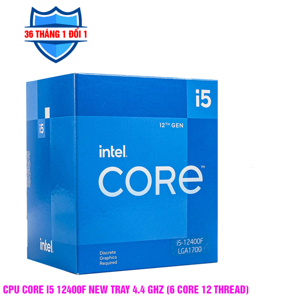 CPU Intel Core i5-12400F mạnh hơn Core i7 10700 13% (Up To 4.40GHz, 6 Nhân 12 Luồng,18MB Cache, Socket 1700, Alder Lake) Tray