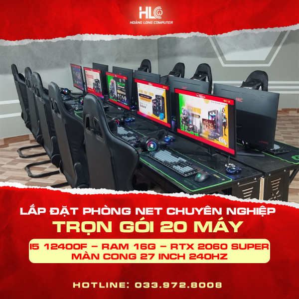 Gói 20 Máy ( I5 12400F|16G|RTX 2060S 8G |Màn 27 In 240HZ )
