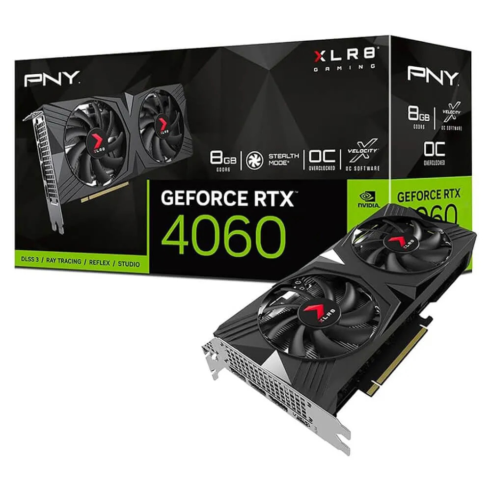 CARD MÀN HÌNH PNY RTX 4060 8GB XLR8 GAMING VERTO OVERCLOCKED DUAL FAN