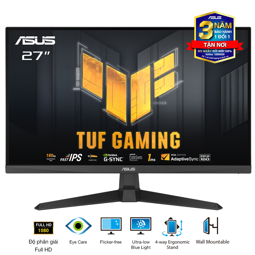 MÀN ASUS TUF GAMING VG279Q3A 27" Fast IPS 180Hz Gsync